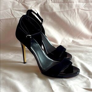 White House Black Market Black Velvet Heels